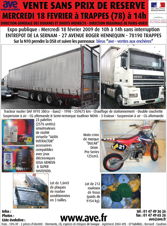 18022009-vente-aux-encheres-dun-ensemble-tracteur-routier-daf-95-xf-380-marbre-jeux-video-motocross-tissus