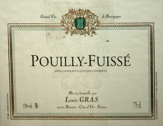 12 BOUTEILLES DE POUILLY FUISSE, LOUIS GRAS, 2004.