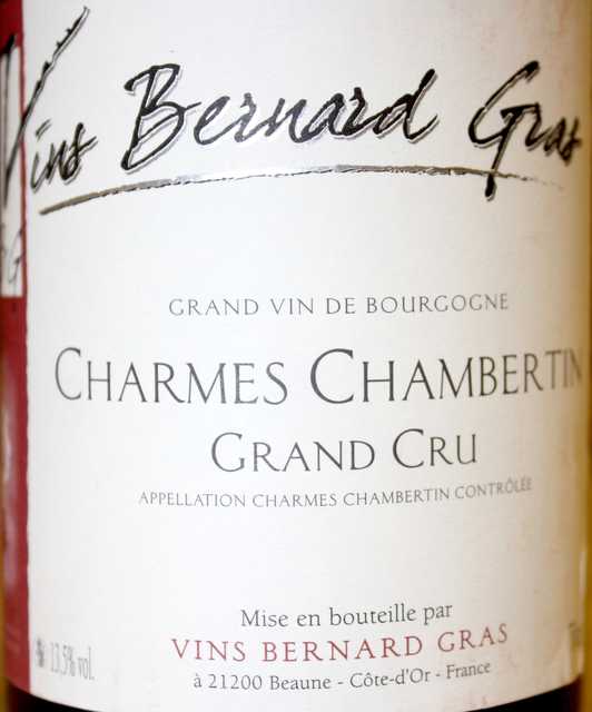6 BOUTEILLES DE CHARMES CHAMBERTIN GRAND CRU, BERNARD GRAS, 2004. CAISSE CARTON.