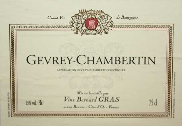 12 BOUTEILLES, DOMAINE LOUIS GRAS, GEVREY CHAMBERTIN, 2005.