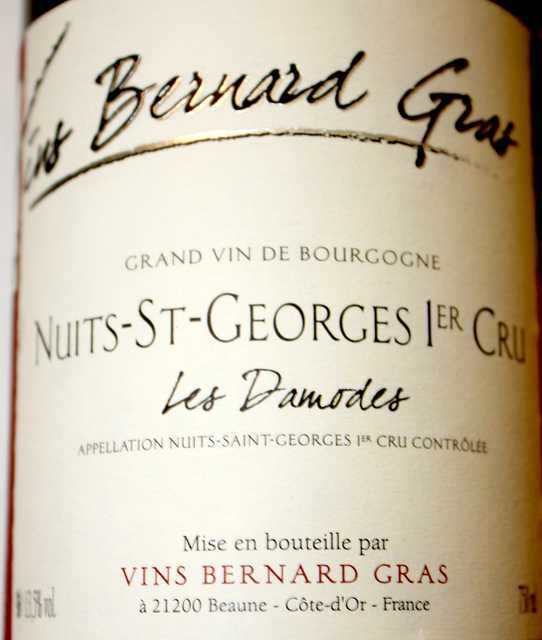 6 BOUTEILLES, DOMAINE BERNARD GRAS, NUITS SAINT GEORGES 1ER CRU "LES DAMADES", 2005.