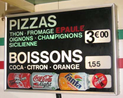 2 panneaux lumineux " Pizza "