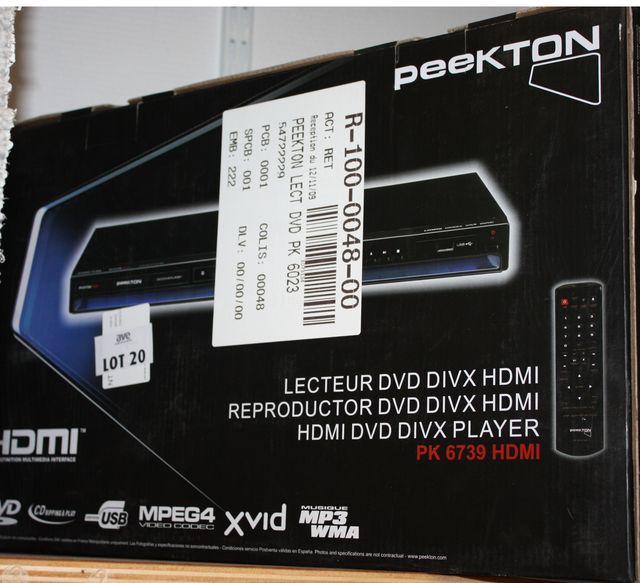 LECTEUR  DVD PEEKTON HDMI PK6739. NON TESTE.