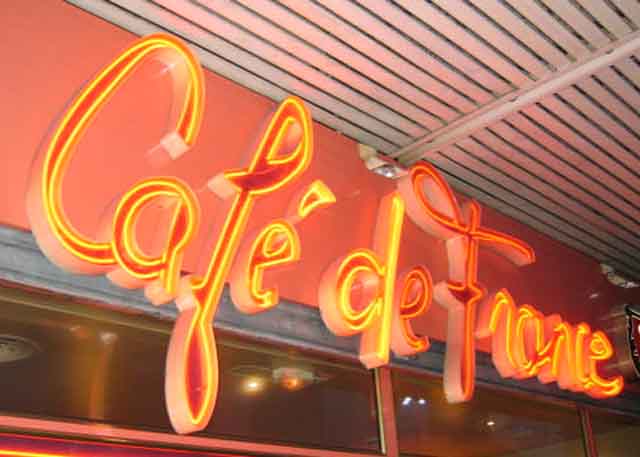 ENSEIGNE EXTERIEURE NEON "CAFE DE FRANCE".