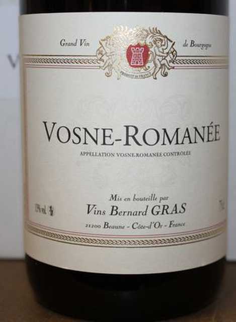 6 BOUTEILLES DE VOSNE ROMANEE, DOMAINE LOUIS GRAS, 2008.