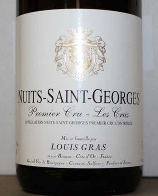 6 BOUTEILLES DE NUITS SAINT GEORGES 1ER CRU LES CRAS, DOMAINE BERNARD GRAS, 2005.