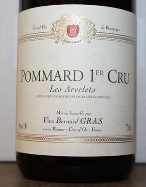 6 BOUTEILLES DE POMMARD 1ER CRU LES ARVELETS, DOMAINE BERNARD GRAS, 2005.