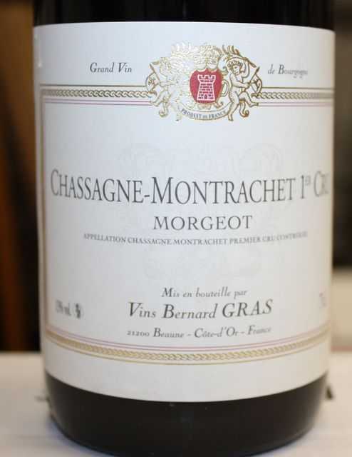 6 BOUTEILLES DE CHASSAGNE MONTRACHET 1ER CRU MORGEOT, DOMAINE LOUIS GRAS, 2008. ROUGE.