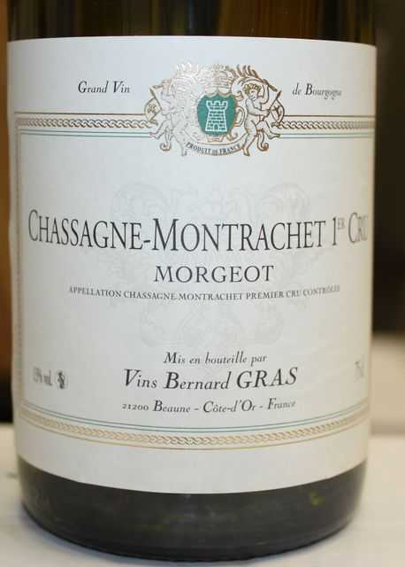 6 BOUTEILLES DE CHASSAGNE MONTRACHET 1ER CRU MORGEOT, DOMAINE LOUIS GRAS, 2008. BLANC.