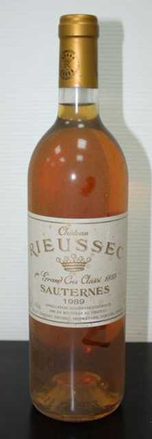 1 BOUTEILLE DE CHATEAU RIEUSSEC, 1ER GRAND RU CLASSE 1855, SAUTERNES, 1989.