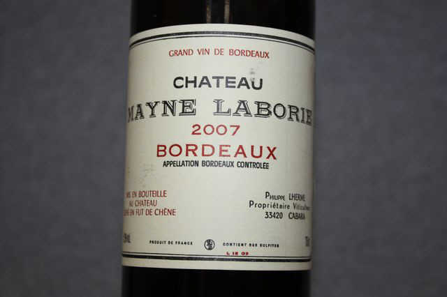 6 BOUTEILLES DE CHATEAU MAYNE-LABORIE, 2007.