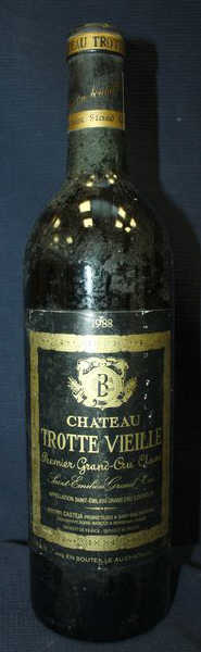 1 BOUTEILLE DE CHATEAU TROTTE VIELLE 1 ER GRAND CRU CLASSE B SAINT-EMILION 1988.