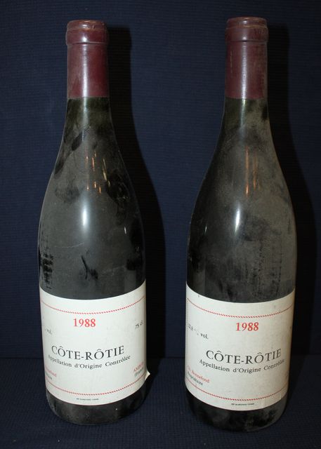 2 BOUTEILLES DE COTE ROTIE CH. BONNEFOND 1988.