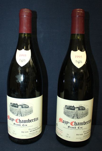 2 BOUTEILLES DE MAZY CHAMBERTIN GRAND CRU DOMAINE REBOURSEAU 1995.