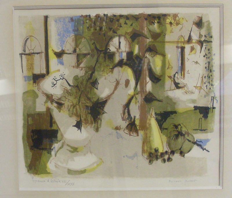 MICHEL RODDE. LITHOGRAPHIE EPREUVE D'ARTISTE. H 33 X L 51 CM.