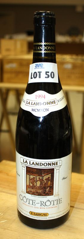 1 BOUTEILLE DE COTE ROTIE LA LANDONNE DOMAINE GUIGAL 1994.