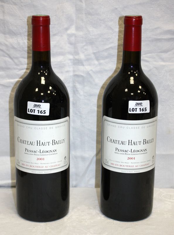 2 MAGNUMS CHATEAU HAUT BAILLY 2001 CRU CLASSE GRAVES.