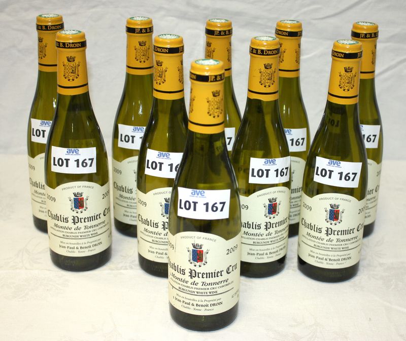 10 DEMI-BOUTEILLES CHABLIS 1ER CRU MONTEE DE TONNERRE 2009 DOMAINE JEAN-PAUL ET BENOIT DROIN.