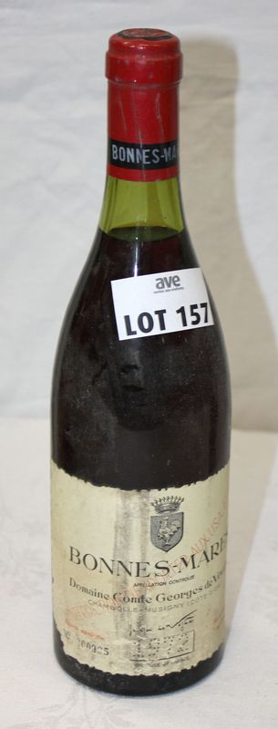 1 BOUTEILLE BONNES MARES GRAND CRU 1972 DOMAINE DE VOGÜE NIVEAU 3 CM SOUS LE BOUCHON.