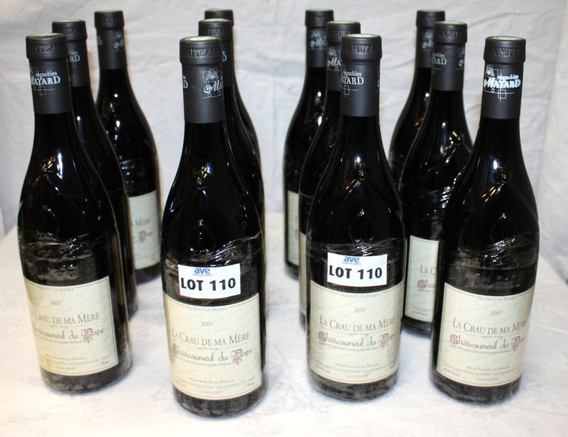 12 BOUTEILLES DE CHATEAUNEUF DU PAPE LA CRAU DE MA MERE 2005 DOMAINE MAYARD.