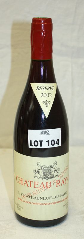 1 BOUTEILLE CHATEAUNEUF DU PAPE CHATEAU RAYAS 2002.