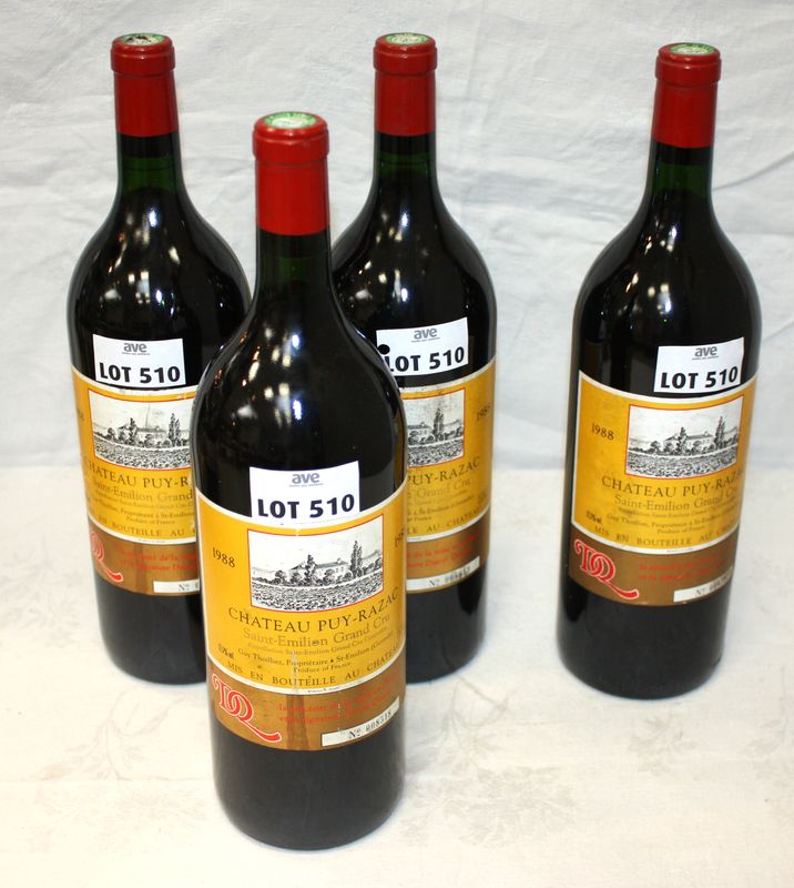 4 MAGNUMS CHATEAU PUY RAZAC 1988 GRAND CRU SAINT-EMILION.