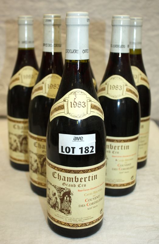 6 BOUTEILLES CHAMBERTIN GRAND CRU 1983 CAVE DES CORDELIERS