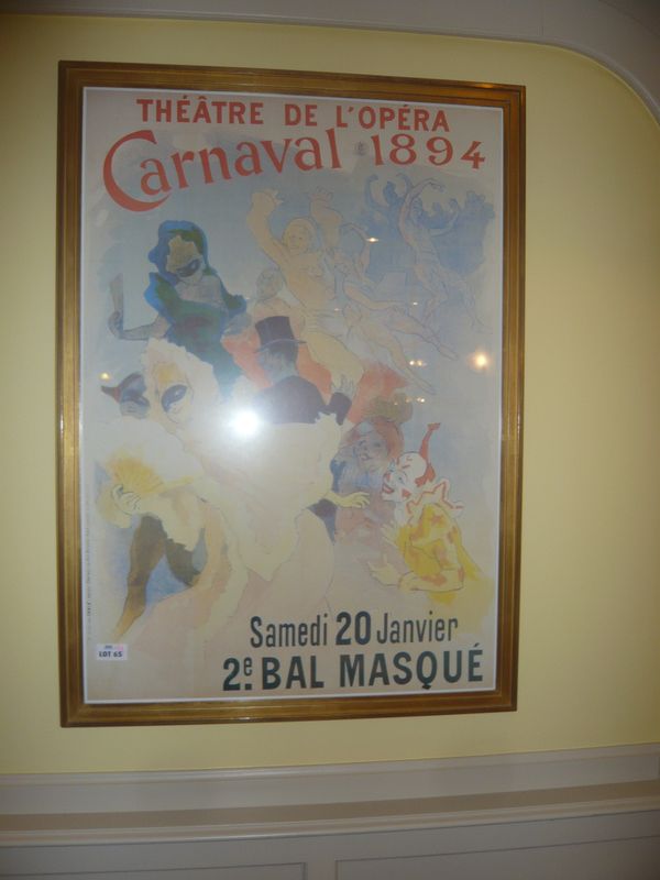 AFFICHE PUBLICITAIRE ENCADREE INTITULEE "CARNAVAL 1894 ". DIM: 75 X 55 CM. BRASSERIE.