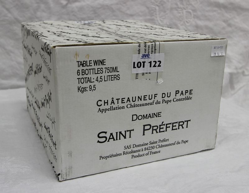 6 BOUTEILLES CHATEAUNEUF DU PAPE 2007 DOMAINE SAINT PREFERT COLLECTION CHARLES GIRAUD.