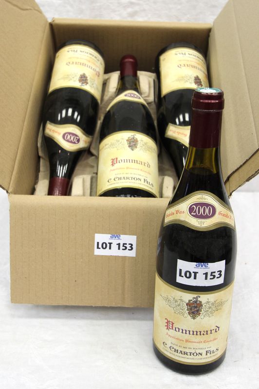 1 LOT DE 7 BOUTEILLES : 6 BOUTEILLES POMMARD 1ER CRU 2000 DOMAINE CHARTON CLOS SAINT NICOLAS, 1 BOUTEILLE POMMARD 1ER CRU LES ARVELETS 2000 DOMAINE CHARTRON.