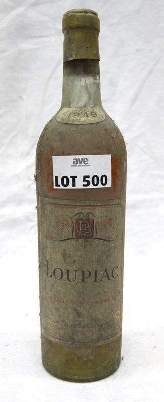 1 BOUTEILLE LOUPIAC 1949 VEUVE J.B. PECRESSE NIVEAU EPAULE