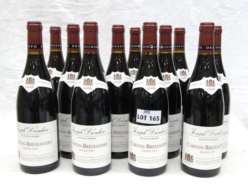 12 BOUTEILLES CORTON BRESSANDES GRAND CRU 2006 DOMAINE JOSEPH DROUHIN TVA INCLUSE ET RECUPERABLE POUR LES ASSUJETTIS.