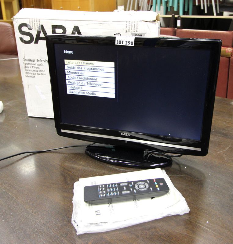 TV SABA LCD 48 CM. MODELE CLS19V6 19 POUCES TELECOMMANDE ET CARTON D ORIGINE.