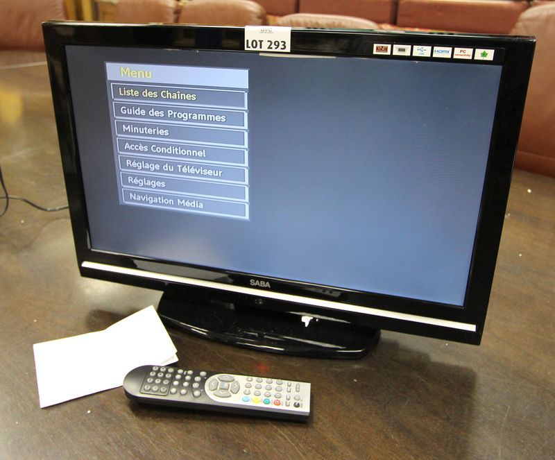 TV SABA LCD 56 CM. MODELE SCB2210VX POUCES FACTURE D ORIGINE TELECOMANDE.