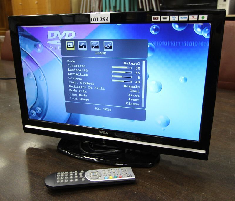 TV SABA LCD 56 CM. MODELE SCB2210VX 22 POUCES TELECOMMANDE.