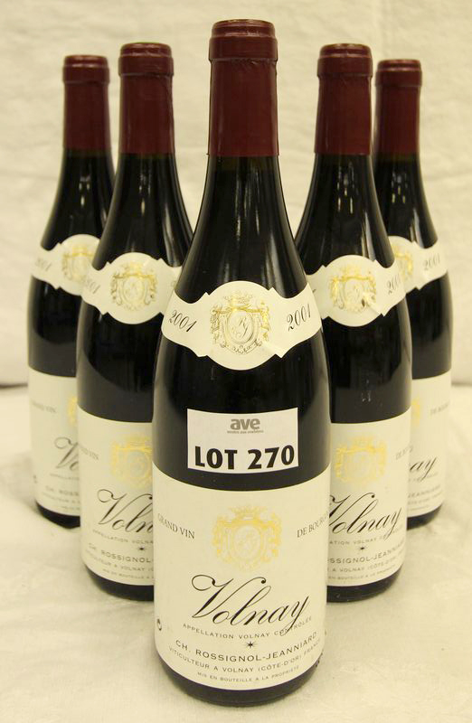 6 BOUTEILLES VOLNAY 2001 DOMAINE ROSSIGNOL JEANNIARD.