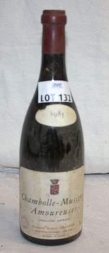 1 BOUTEILLE CHAMBOLLE MUSIGNY LES AMOUREUSES 1ER CRU 1985 DOMAINE ROBERT GROFFIER.