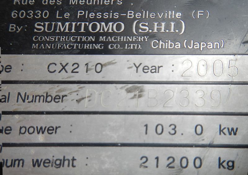 PELLE SUR CHENILLES CASE CX210 21000 KG