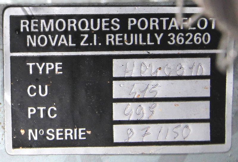 REMORQUE PORTAFLOT HP4001D 415 KG