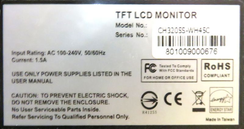 MONITEUR LCD TFT  DIM: 79,5 CM/31 POUCES AVEC SON EMBALLAGE D'ORIGINE.