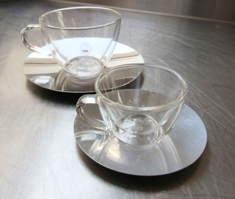 Tasse/sous tasse à café en verre Passalacqua