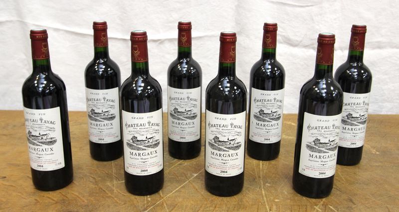 CHATEAU TAYAC. MARGAUX CRU BOURGEOIS. ROUGE. 2004. 9 BOUTEILLES.