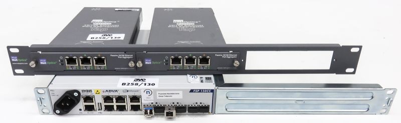 SWITCH FIBRE DE MARQUE ADVA MODELE FSP 1500CC, 2 SWITCHES DE MARQE NET OPTICS MODELE PASSIVE 10/100 ETHERNET PORT AGGREGATOR.