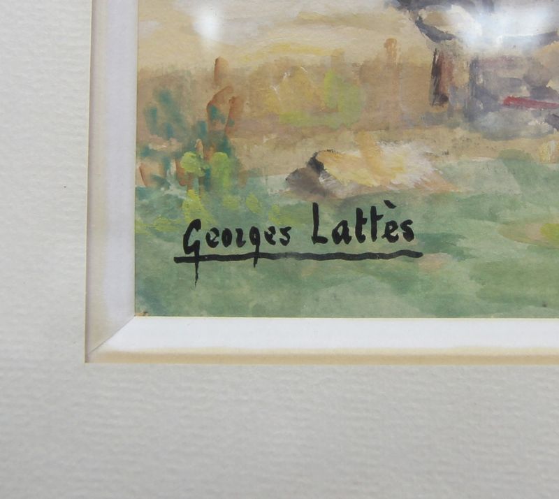 GEORGES LATTES ( 1907-1985). "LE LABOUR". AQUARELLE SIGNEE EN BAS A GAUCHE. 16 X 22 CM.