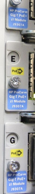COMMUTATEUR DE MARQUE HP PROCURVE NETWORKING MODELE J8698A COMPRENANT 7 SWITCHS MODELE J9307A (24 PORTS 10/100/1000 POE+) ET 2 SWITCHS MODELE J9308A (20 PORTS 10/100/1000 POE+ ET 4 PORT MINI GBIC).