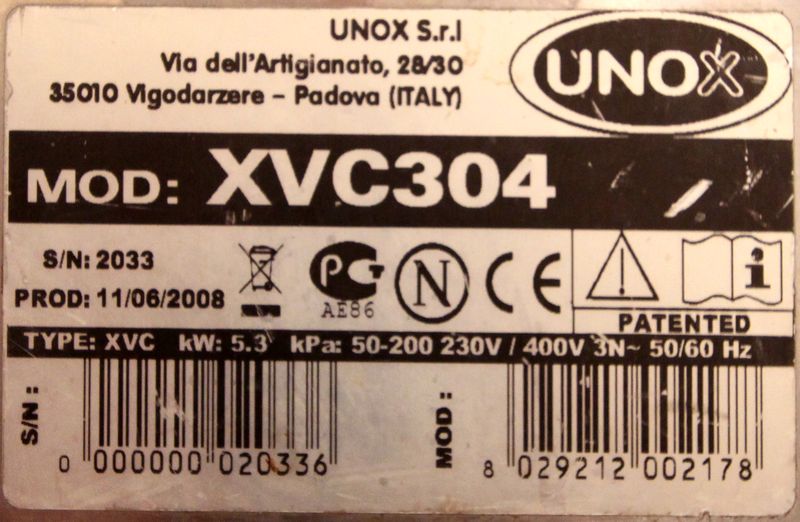 FOUR MIXTE DE MARQUE UNOX MODELE XCV304 (SANS GRILLE), AVEC THERMO-SONDE.