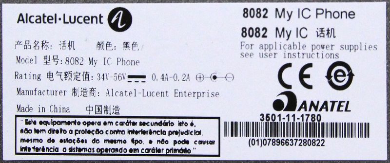 LOT 1. 1 UNITE. TELEPHONES IP DE MARQUE ALCATEL-LUCENT MODELE 8082, AVEC COMBINE SANS FIL.