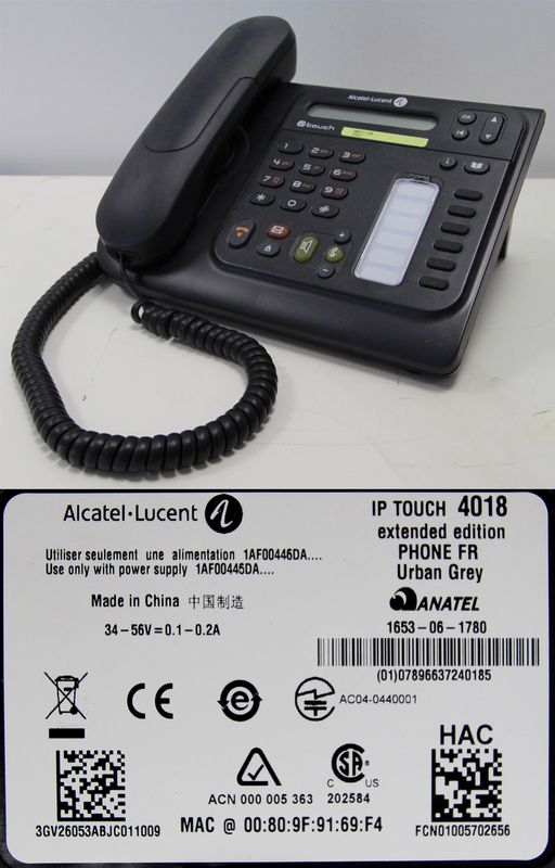 LOT 20. 24 UNITES. TELEPHONES IP DE MARQUE ALCATEL-LUCENT MODELE 4018.
