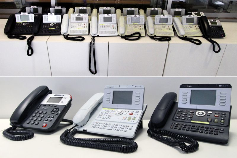 17 TELEPHONES IP DE MARQUE ALCATEL-LUCENT DE DIVERS MODELES.