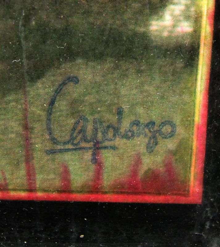 CAMILLO CAPOLONGO (1940). "LOUIS RONALDO EN QUADRIPTYQUE". TIRAGE OFFSET; SIGNATURE EN BAS A DROITE. 83 X 58 CM.